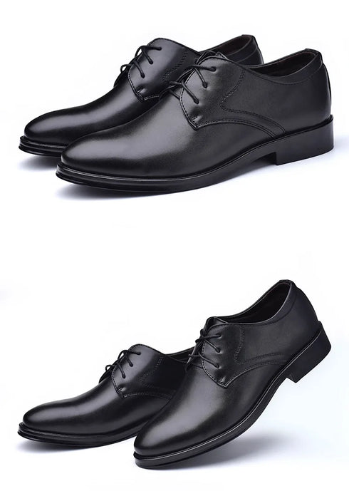 Elegant Men's Black Leather Oxfords for Formal Occasions - Perfect Wedding, Party, Office, and Business Shoes for Men